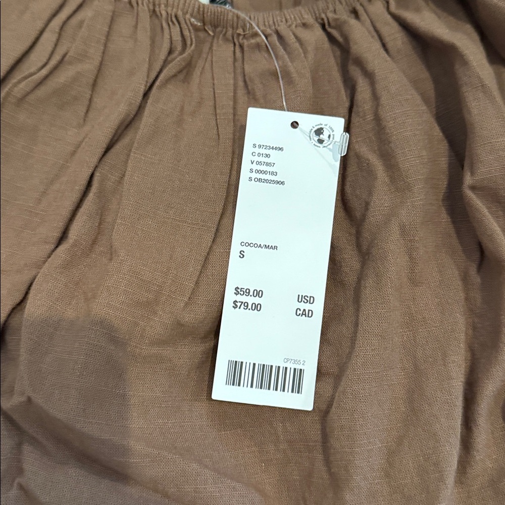 Urban Outfitters-Juliana Smocked Strapless Mini Dress-Brown-New-S-Boho - Picture 4 of 5